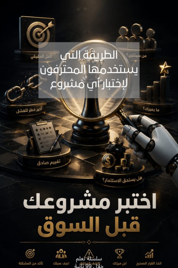 الطريقة التي يستخدمها المحترفون لإختبار أي مشروع